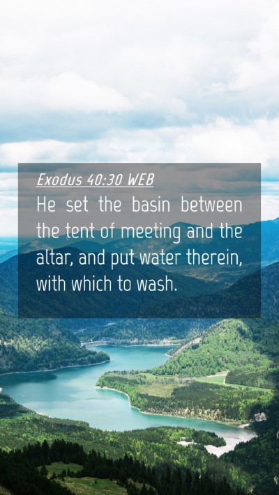 Picture 04 - Exodus 40:30 WEB Mobile Phone Wallpaper - He set the basin between the tent of meeting and - Mobile Bible Verse Wallpaper
