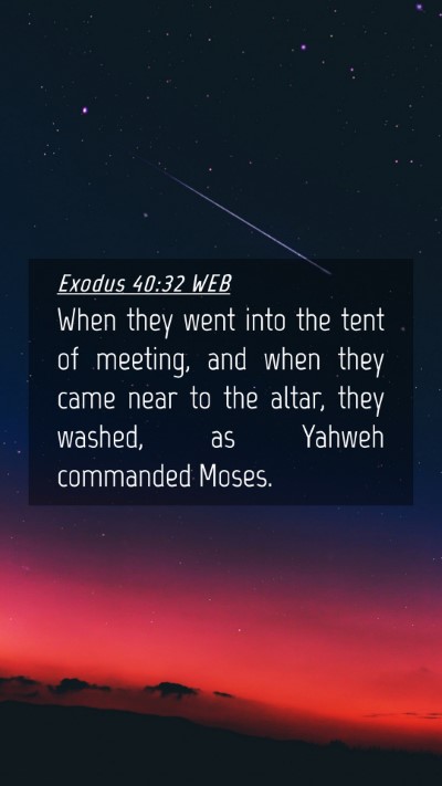 Picture 04 - Exodus 40:32 WEB Mobile Phone Wallpaper - When they went into the tent of meeting, and when - Mobile Bible Verse Wallpaper
