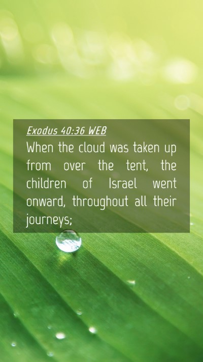 Picture 04 - Exodus 40:36 WEB Mobile Phone Wallpaper - When the cloud was taken up from over the tent, - Mobile Bible Verse Wallpaper