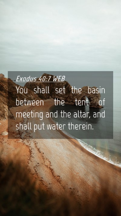 Picture 04 - Exodus 40:7 WEB Mobile Phone Wallpaper - You shall set the basin between the tent of - Mobile Bible Verse Wallpaper