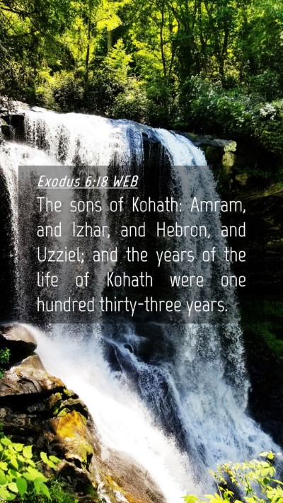 Picture 04 - Exodus 6:18 WEB Mobile Phone Wallpaper - The sons of Kohath: Amram, and Izhar, and Hebron, - Mobile Bible Verse Wallpaper