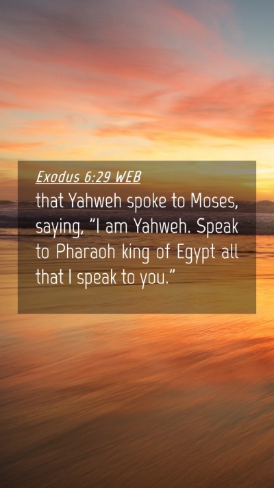 Picture 04 - Exodus 6:29 WEB Mobile Phone Wallpaper - that Yahweh spoke to Moses, saying, 