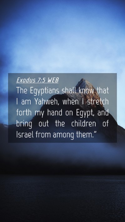 Picture 04 - Exodus 7:5 WEB Mobile Phone Wallpaper - The Egyptians shall know that I am Yahweh, when I - Mobile Bible Verse Wallpaper