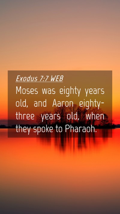 Picture 04 - Exodus 7:7 WEB Mobile Phone Wallpaper - Moses was eighty years old, and Aaron - Mobile Bible Verse Wallpaper