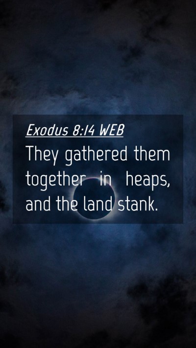 Picture 04 - Exodus 8:14 WEB Mobile Phone Wallpaper - They gathered them together in heaps, and the - Mobile Bible Verse Wallpaper