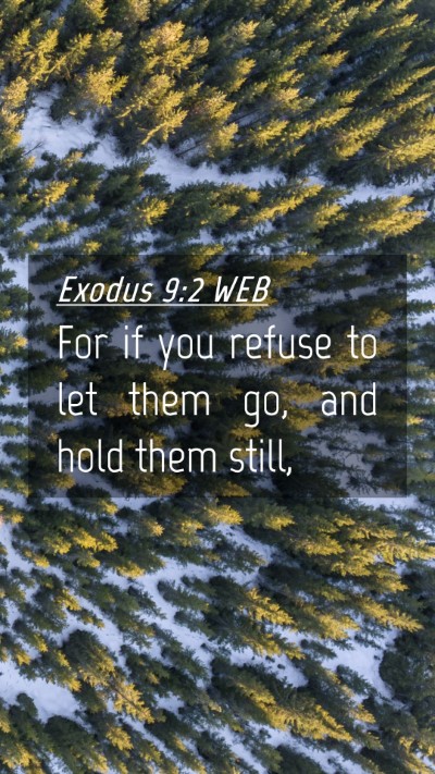 Picture 04 - Exodus 9:2 WEB Mobile Phone Wallpaper - For if you refuse to let them go, and hold them - Mobile Bible Verse Wallpaper