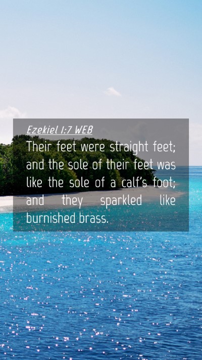 Picture 04 - Ezekiel 1:7 WEB Mobile Phone Wallpaper - Their feet were straight feet; and the sole of - Mobile Bible Verse Wallpaper