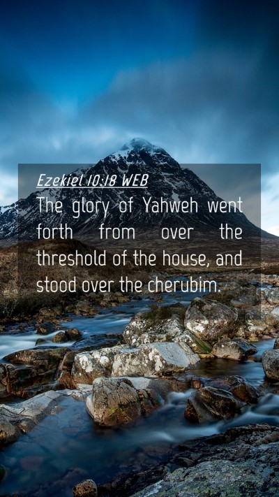 Picture 04 - Ezekiel 10:18 WEB Mobile Phone Wallpaper - The glory of Yahweh went forth from over the - Mobile Bible Verse Wallpaper