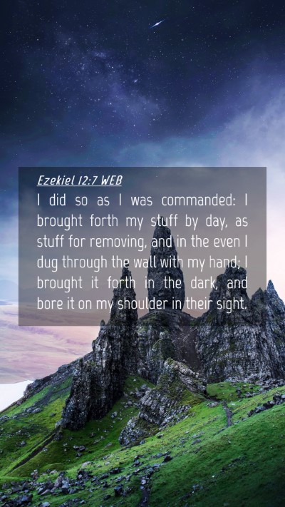 Picture 04 - Ezekiel 12:7 WEB Mobile Phone Wallpaper - I did so as I was commanded: I brought forth my - Mobile Bible Verse Wallpaper