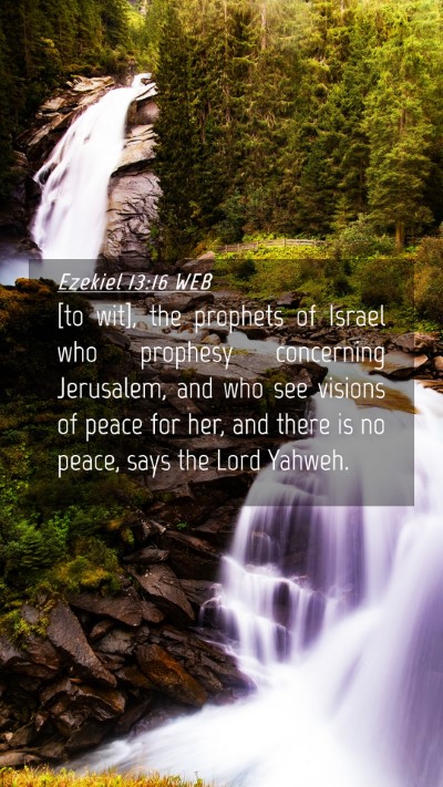 Picture 04 - Ezekiel 13:16 WEB Mobile Phone Wallpaper - [to wit], the prophets of Israel who prophesy - Mobile Bible Verse Wallpaper