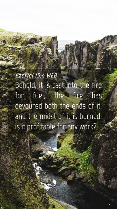 Picture 04 - Ezekiel 15:4 WEB Mobile Phone Wallpaper - Behold, it is cast into the fire for fuel; the - Mobile Bible Verse Wallpaper