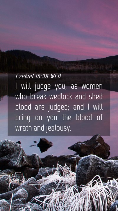 Picture 04 - Ezekiel 16:38 WEB Mobile Phone Wallpaper - I will judge you, as women who break wedlock and - Mobile Bible Verse Wallpaper