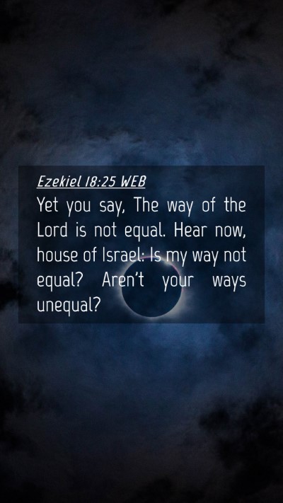 Picture 04 - Ezekiel 18:25 WEB Mobile Phone Wallpaper - Yet you say, The way of the Lord is not equal. - Mobile Bible Verse Wallpaper