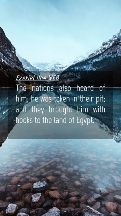 Picture 04 - Ezekiel 19:4 WEB Mobile Phone Wallpaper - The nations also heard of him; he was taken in - Mobile Bible Verse Wallpaper