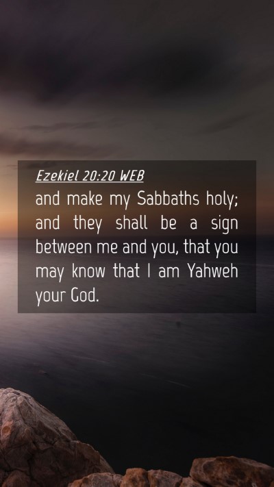 Picture 04 - Ezekiel 20:20 WEB Mobile Phone Wallpaper - and make my Sabbaths holy; and they shall be a - Mobile Bible Verse Wallpaper
