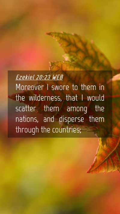 Picture 04 - Ezekiel 20:23 WEB Mobile Phone Wallpaper - Moreover I swore to them in the wilderness, that - Mobile Bible Verse Wallpaper