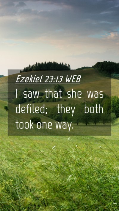 Picture 04 - Ezekiel 23:13 WEB Mobile Phone Wallpaper - I saw that she was defiled; they both took one - Mobile Bible Verse Wallpaper