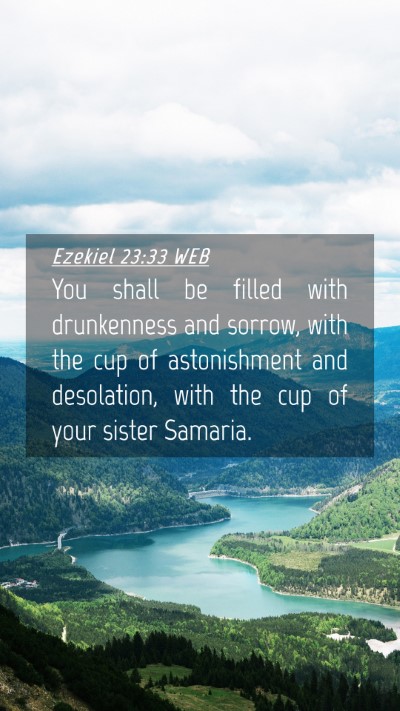 Picture 04 - Ezekiel 23:33 WEB Mobile Phone Wallpaper - You shall be filled with drunkenness and sorrow, - Mobile Bible Verse Wallpaper