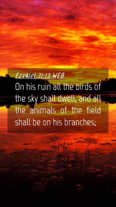 Picture 04 - Ezekiel 31:13 WEB Mobile Phone Wallpaper - On his ruin all the birds of the sky shall dwell, - Mobile Bible Verse Wallpaper