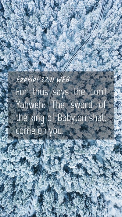 Picture 04 - Ezekiel 32:11 WEB Mobile Phone Wallpaper - For thus says the Lord Yahweh: The sword of the - Mobile Bible Verse Wallpaper