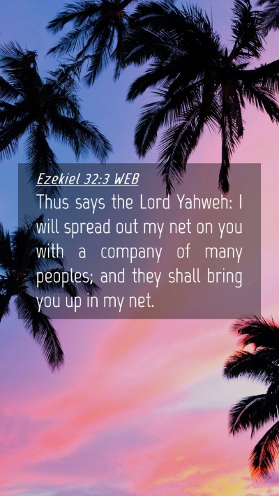Picture 04 - Ezekiel 32:3 WEB Mobile Phone Wallpaper - Thus says the Lord Yahweh: I will spread out my - Mobile Bible Verse Wallpaper