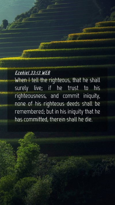 Picture 04 - Ezekiel 33:13 WEB Mobile Phone Wallpaper - When I tell the righteous, that he shall surely - Mobile Bible Verse Wallpaper