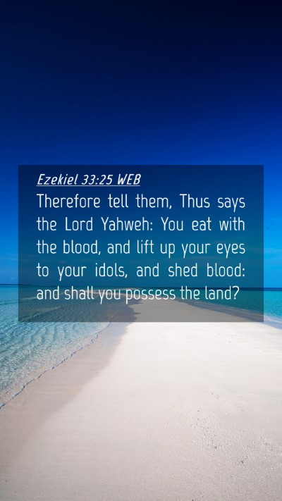 Picture 04 - Ezekiel 33:25 WEB Mobile Phone Wallpaper - Therefore tell them, Thus says the Lord Yahweh: - Mobile Bible Verse Wallpaper