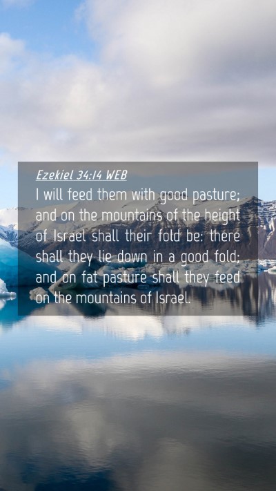Picture 04 - Ezekiel 34:14 WEB Mobile Phone Wallpaper - I will feed them with good pasture; and on the - Mobile Bible Verse Wallpaper