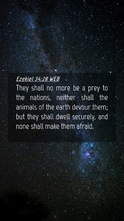 Picture 04 - Ezekiel 34:28 WEB Mobile Phone Wallpaper - They shall no more be a prey to the nations, - Mobile Bible Verse Wallpaper
