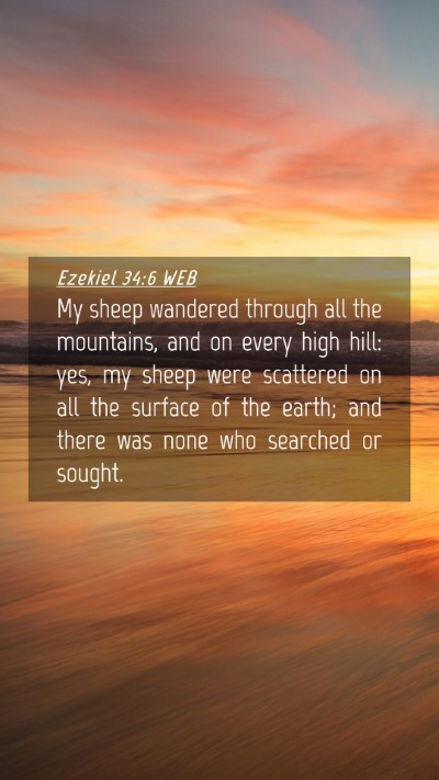 Picture 04 - Ezekiel 34:6 WEB Mobile Phone Wallpaper - My sheep wandered through all the mountains, and - Mobile Bible Verse Wallpaper