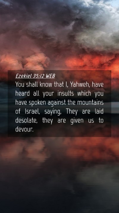 Picture 04 - Ezekiel 35:12 WEB Mobile Phone Wallpaper - You shall know that I, Yahweh, have heard all - Mobile Bible Verse Wallpaper