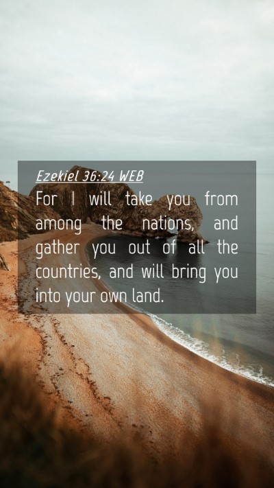 Picture 04 - Ezekiel 36:24 WEB Mobile Phone Wallpaper - For I will take you from among the nations, and - Mobile Bible Verse Wallpaper