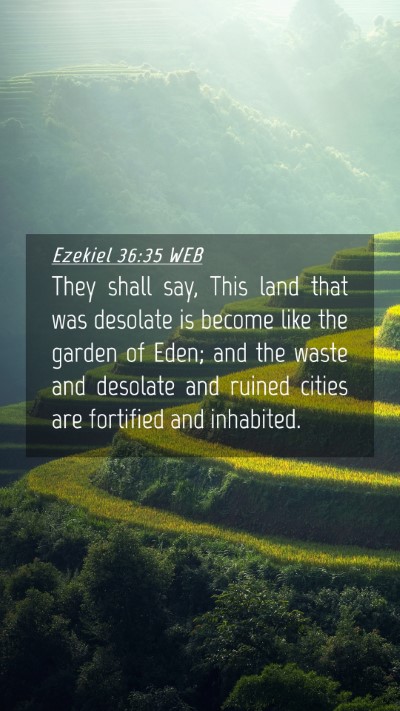 Picture 04 - Ezekiel 36:35 WEB Mobile Phone Wallpaper - They shall say, This land that was desolate is - Mobile Bible Verse Wallpaper