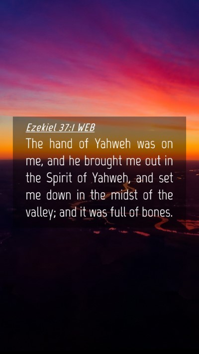 Picture 04 - Ezekiel 37:1 WEB Mobile Phone Wallpaper - The hand of Yahweh was on me, and he brought me - Mobile Bible Verse Wallpaper