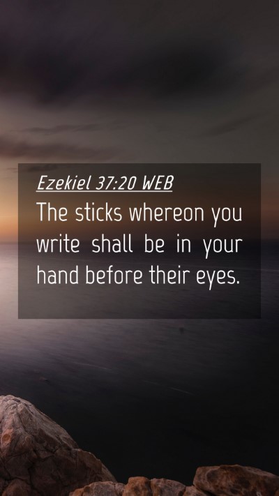 Picture 04 - Ezekiel 37:20 WEB Mobile Phone Wallpaper - The sticks whereon you write shall be in your - Mobile Bible Verse Wallpaper