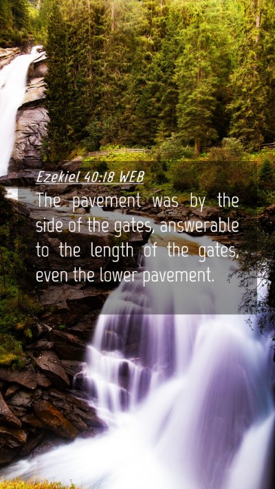 Picture 04 - Ezekiel 40:18 WEB Mobile Phone Wallpaper - The pavement was by the side of the gates, - Mobile Bible Verse Wallpaper