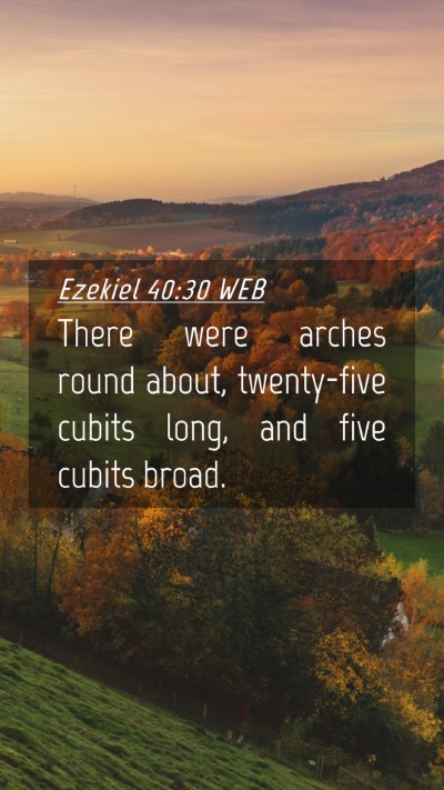 Picture 04 - Ezekiel 40:30 WEB Mobile Phone Wallpaper - There were arches round about, twenty-five cubits - Mobile Bible Verse Wallpaper