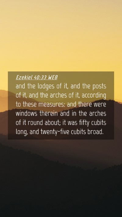 Picture 04 - Ezekiel 40:33 WEB Mobile Phone Wallpaper - and the lodges of it, and the posts of it, and - Mobile Bible Verse Wallpaper