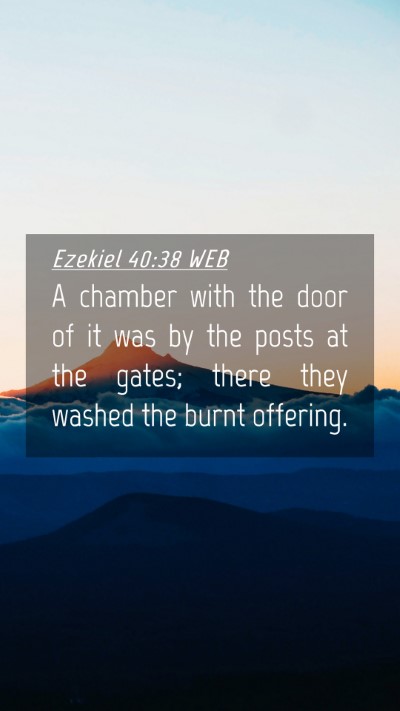 Picture 04 - Ezekiel 40:38 WEB Mobile Phone Wallpaper - A chamber with the door of it was by the posts at - Mobile Bible Verse Wallpaper