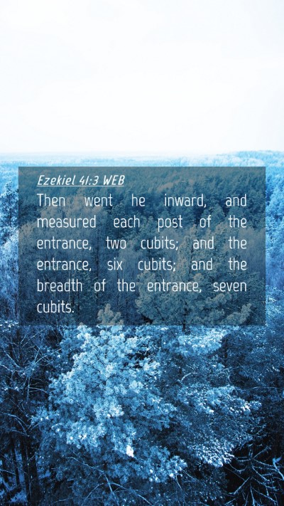 Picture 04 - Ezekiel 41:3 WEB Mobile Phone Wallpaper - Then went he inward, and measured each post of - Mobile Bible Verse Wallpaper