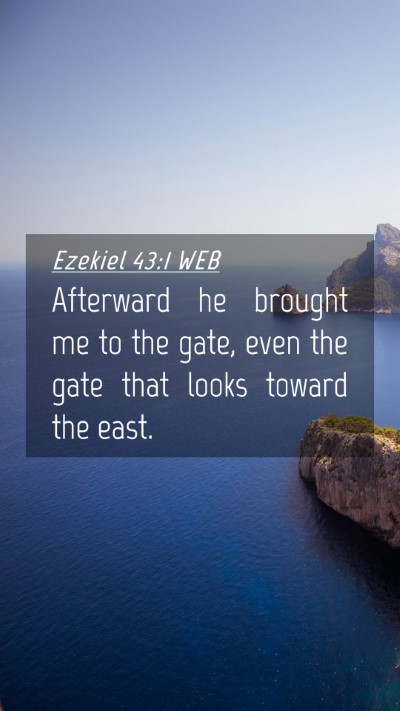 Picture 04 - Ezekiel 43:1 WEB Mobile Phone Wallpaper - Afterward he brought me to the gate, even the - Mobile Bible Verse Wallpaper