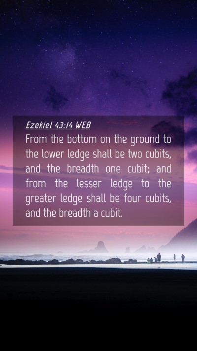 Picture 04 - Ezekiel 43:14 WEB Mobile Phone Wallpaper - From the bottom on the ground to the lower ledge - Mobile Bible Verse Wallpaper