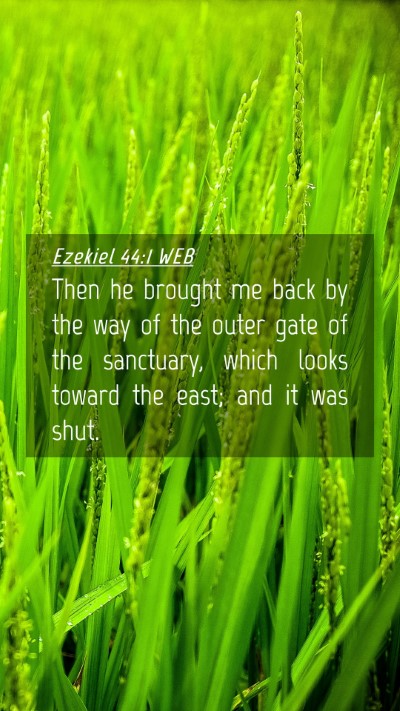 Picture 04 - Ezekiel 44:1 WEB Mobile Phone Wallpaper - Then he brought me back by the way of the outer - Mobile Bible Verse Wallpaper