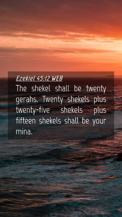 Picture 04 - Ezekiel 45:12 WEB Mobile Phone Wallpaper - The shekel shall be twenty gerahs. Twenty shekels - Mobile Bible Verse Wallpaper
