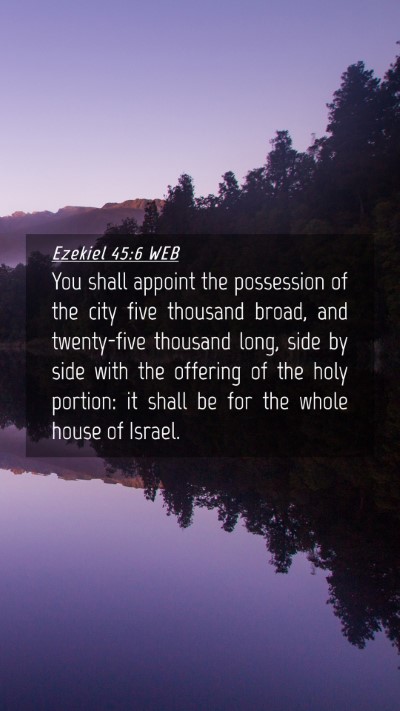Picture 04 - Ezekiel 45:6 WEB Mobile Phone Wallpaper - You shall appoint the possession of the city five - Mobile Bible Verse Wallpaper