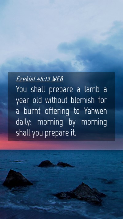 Picture 04 - Ezekiel 46:13 WEB Mobile Phone Wallpaper - You shall prepare a lamb a year old without - Mobile Bible Verse Wallpaper