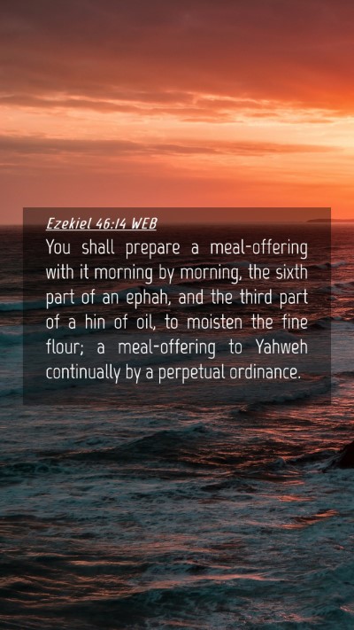 Picture 04 - Ezekiel 46:14 WEB Mobile Phone Wallpaper - You shall prepare a meal-offering with it morning - Mobile Bible Verse Wallpaper