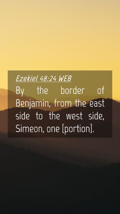 Picture 04 - Ezekiel 48:24 WEB Mobile Phone Wallpaper - By the border of Benjamin, from the east side to - Mobile Bible Verse Wallpaper