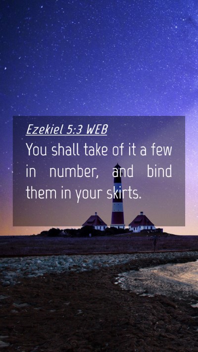 Picture 04 - Ezekiel 5:3 WEB Mobile Phone Wallpaper - You shall take of it a few in number, and bind - Mobile Bible Verse Wallpaper