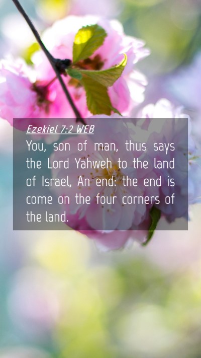 Picture 04 - Ezekiel 7:2 WEB Mobile Phone Wallpaper - You, son of man, thus says the Lord Yahweh to the - Mobile Bible Verse Wallpaper